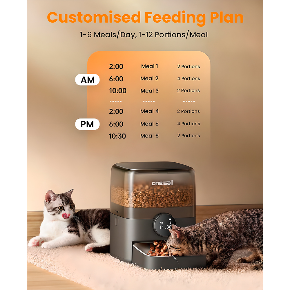 Comedouro Automático Programável 3L Oneisall p/Cães e Gatos