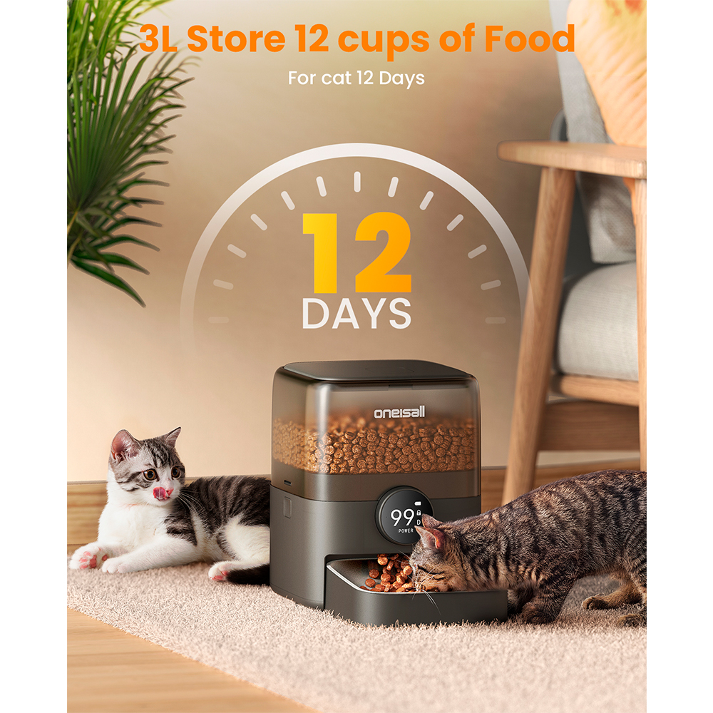 Comedouro Automático Wi-Fi 5L Oneisall para Cães e Gatos