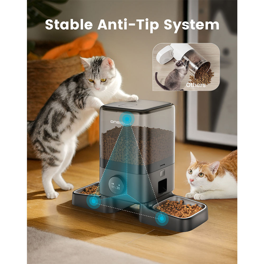 Comedouro Automático Duplo 5L Oneisall p/ Cães e Gatos