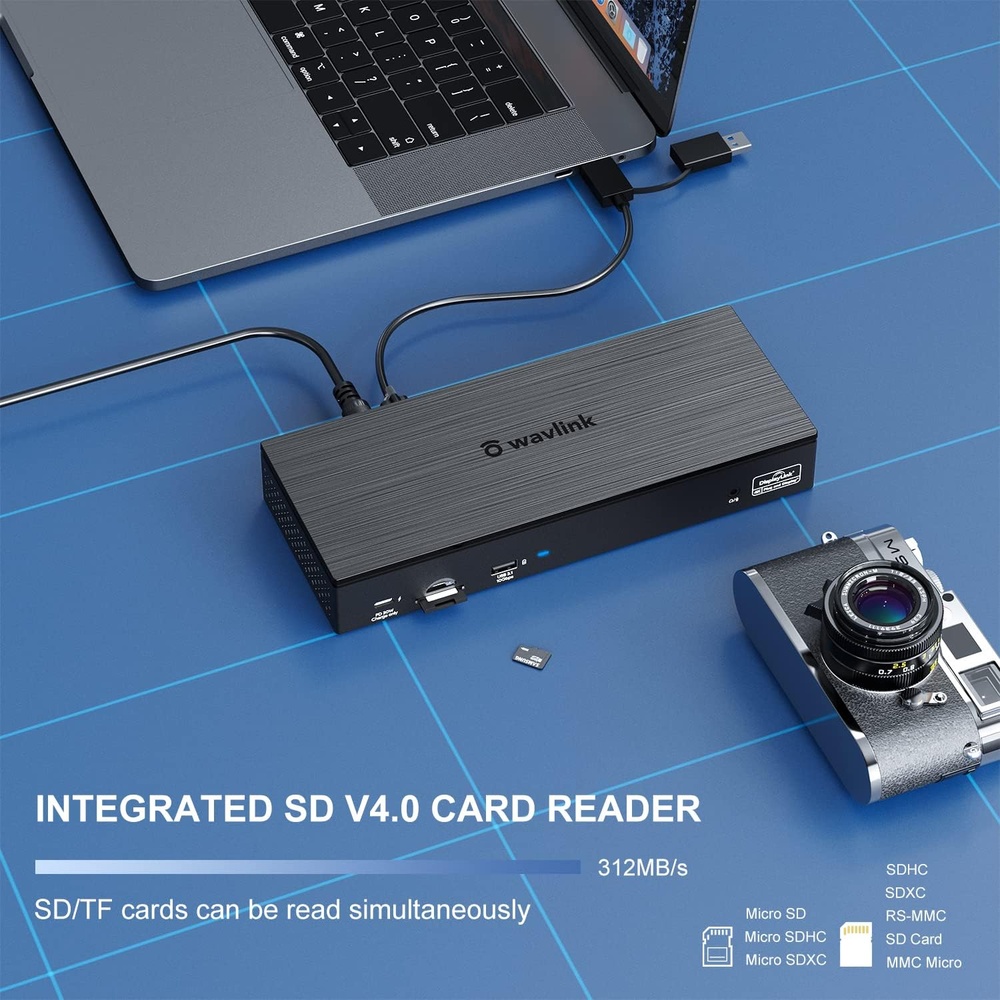 Docking Station USB-C Wavlink DisplayLink 4 Monitores 5K/4K