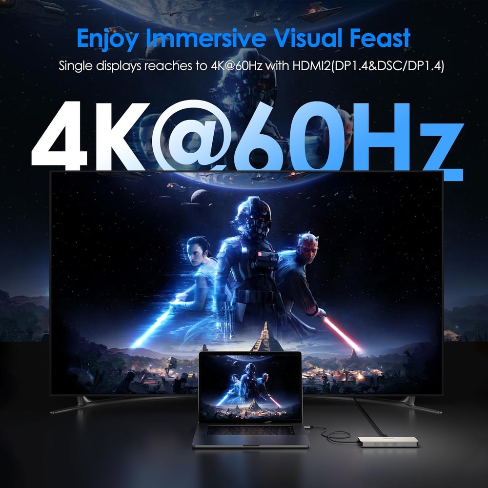 Docking Station Wavlink USB-C HDMI Duplo PD 100W Ethernet