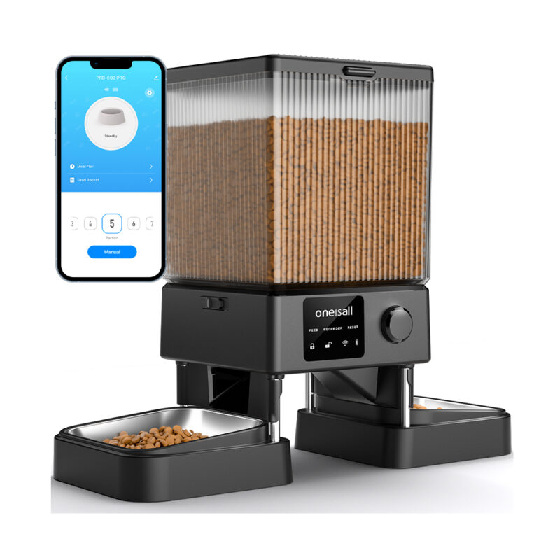 Comedouro Automático Wi-Fi Oneisall Duplo p/ Cães e Gatos