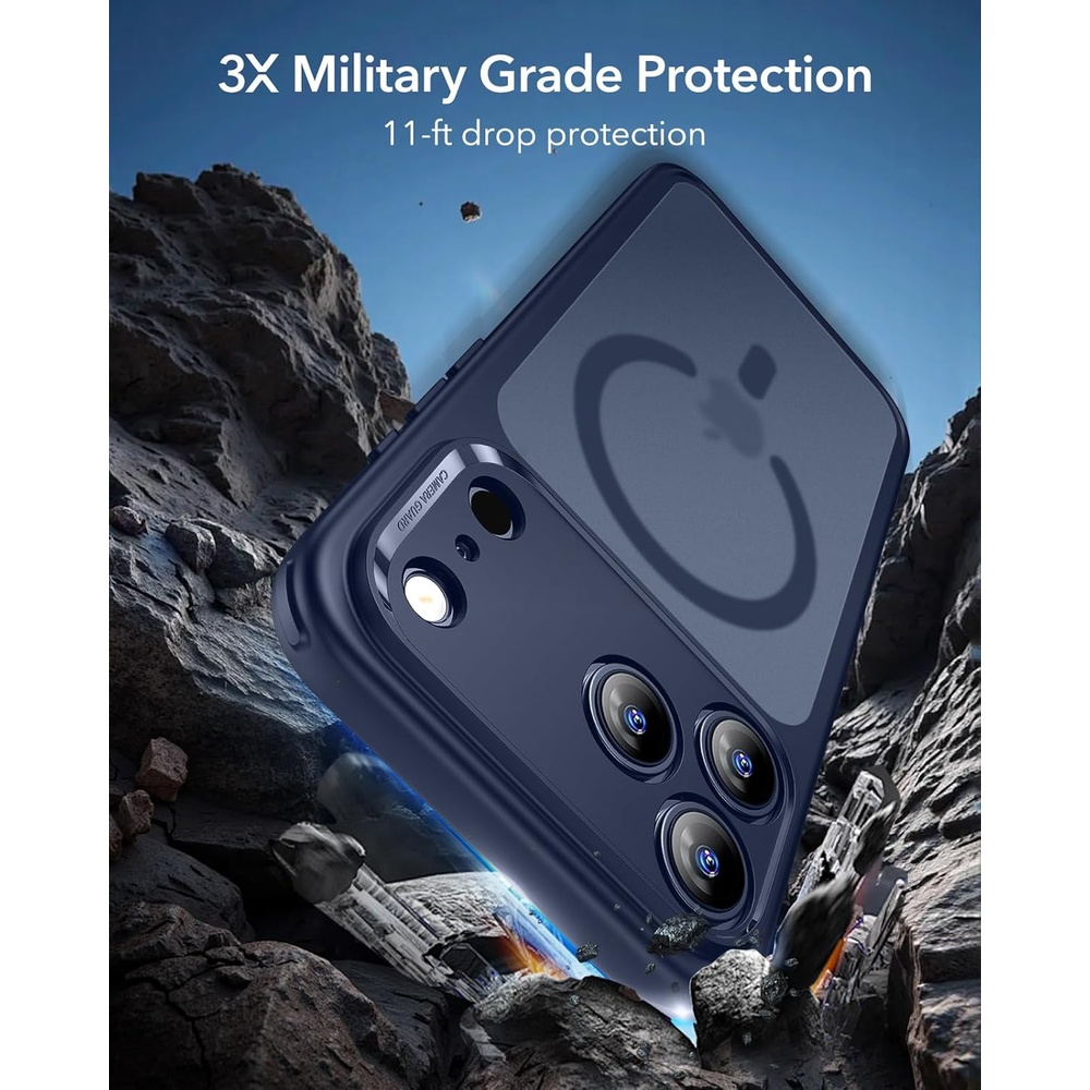 Capa ESR pra iPhone 17 Pro Max Antichoque MagSafe Azul Fosca