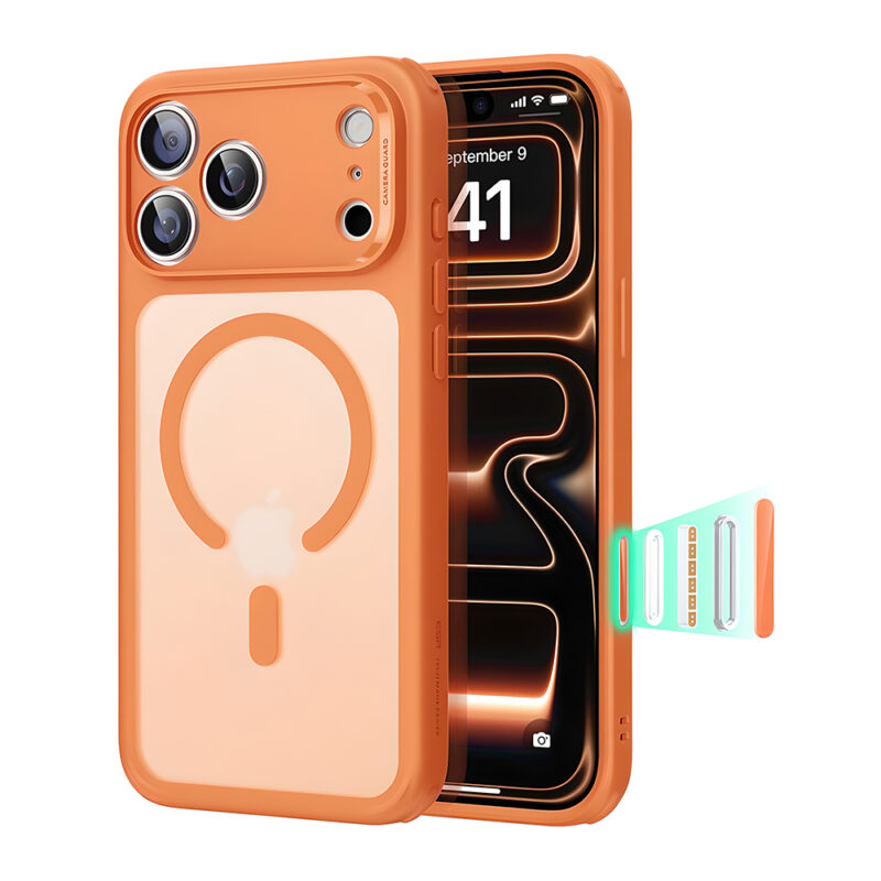 ESR Capa iPhone 17 Pro MagSafe Proteção Militar Laranja Fosco