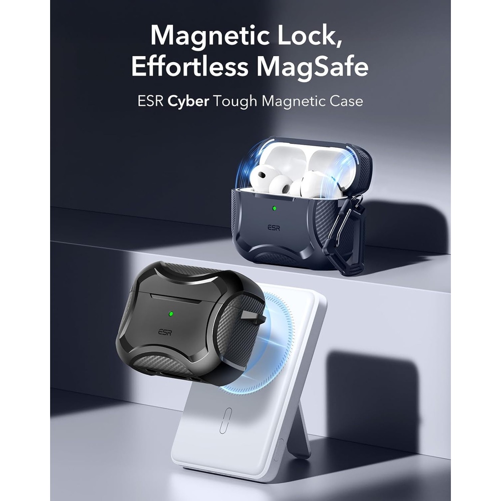Capa ESR para AirPods Pro 3 (2025) MagSafe Cyber Serie Preta