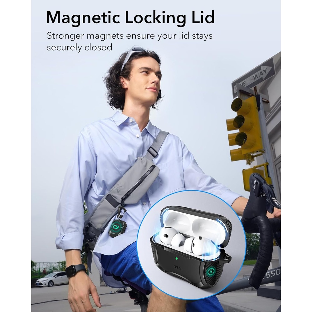 Capa ESR para AirPods Pro 3 (2025) MagSafe Cyber Serie Preta