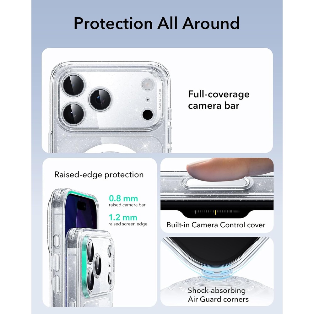 Capa ESR para iPhone 17 Pro MagSafe Transparente com Brilho