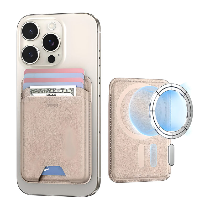 Carteira MagSafe ESR pra iPhone Porta Cartão Desert Titanium