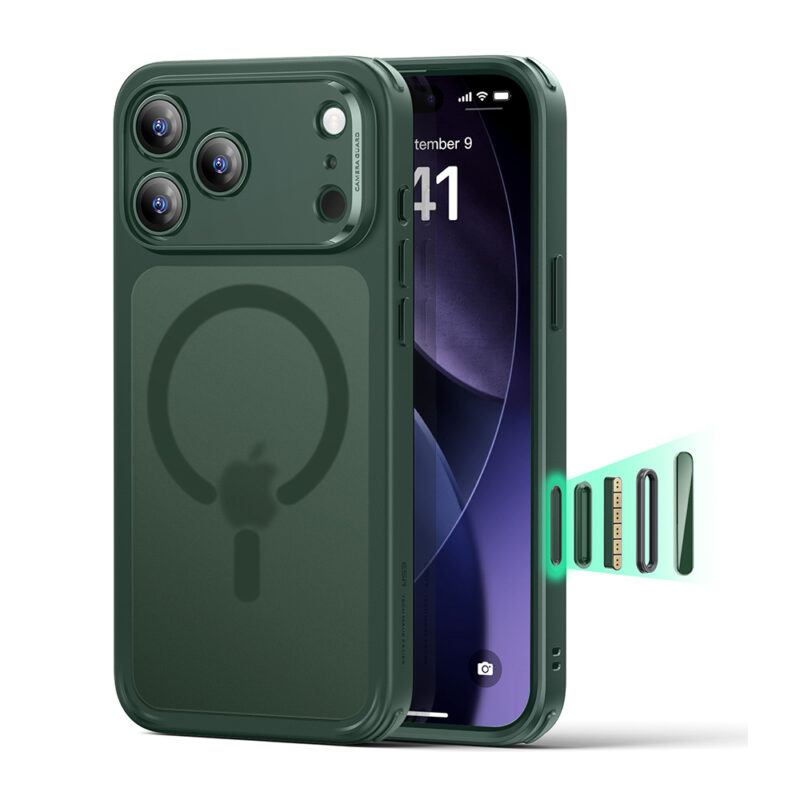 ESR Capa p/iPhone 17 Pro Max MagSafe Proteção Militar Verde