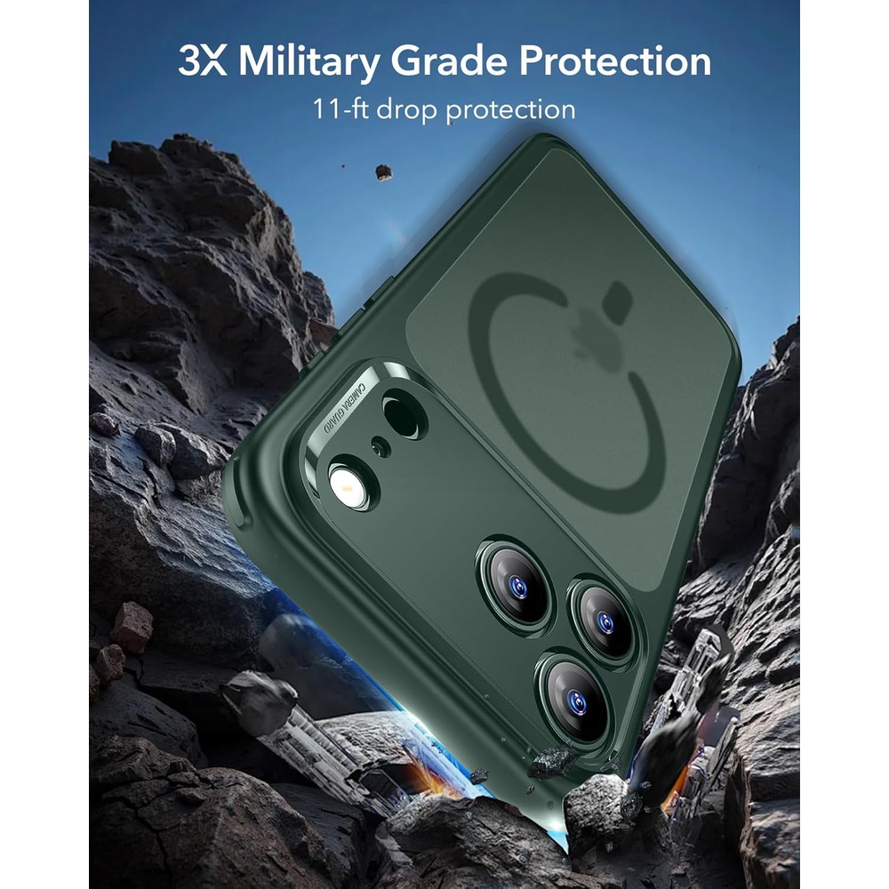 ESR Capa p/iPhone 17 Pro Max MagSafe Proteção Militar Verde