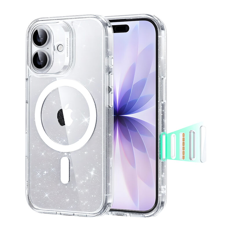 Capa Híbrida ESR iPhone 17 Transparente c/Glitter MagSafe