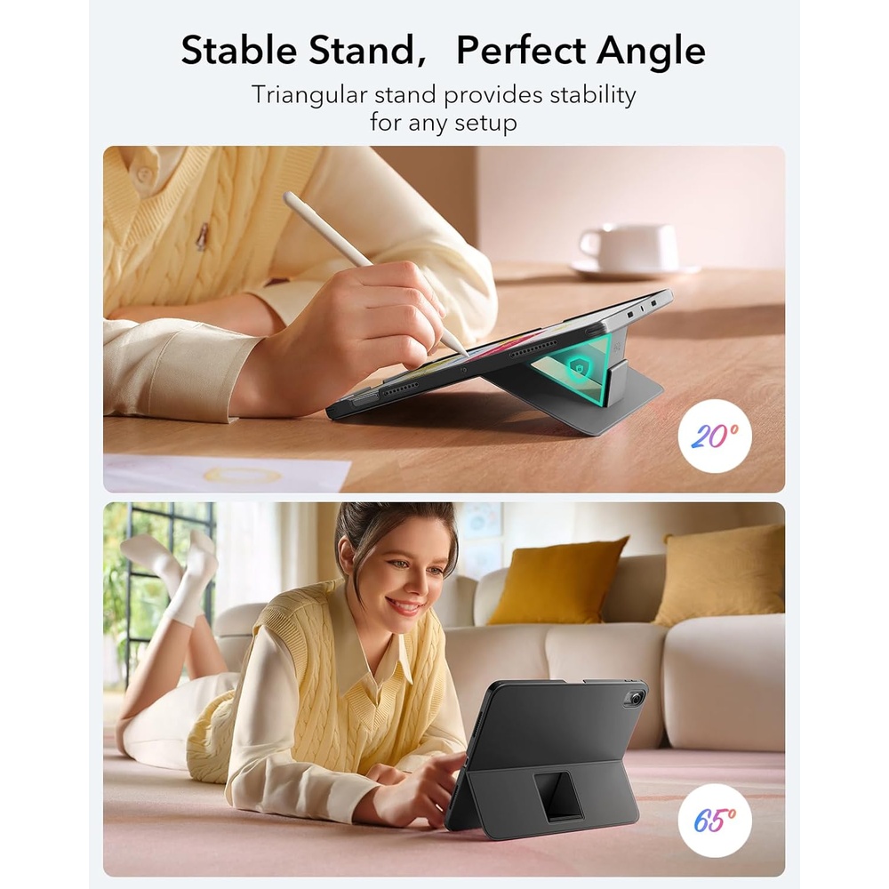 Teclado Capa Magnético ESR iPad Air 11 2024/25/5/4 Bluetooth