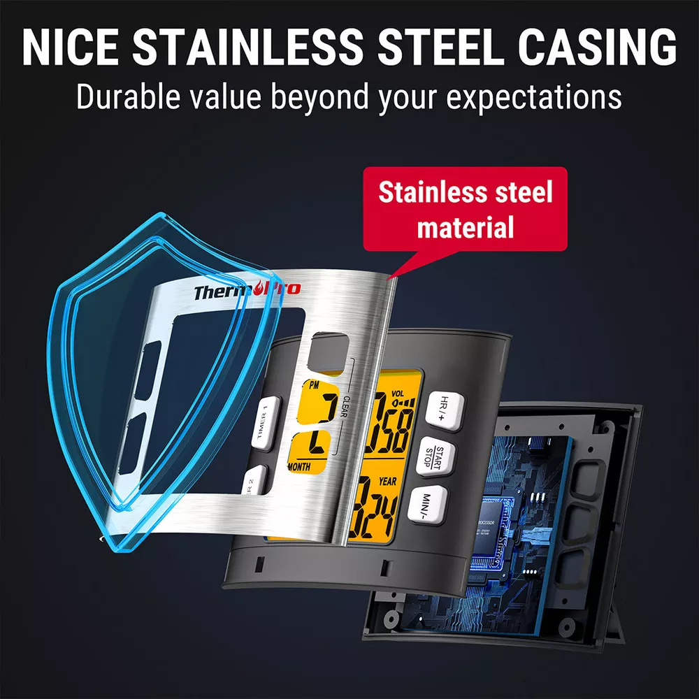 Temporizador Cozinha Digital ThermoPro TM02W Magnético LCD