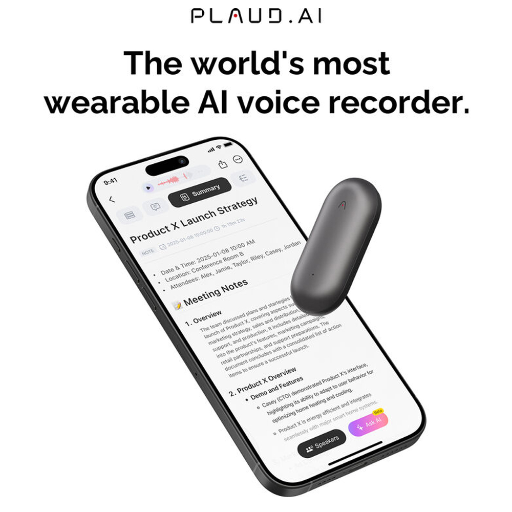 Gravador de Voz com IA Plaud NotePin 64gb Chatgpt Vestível