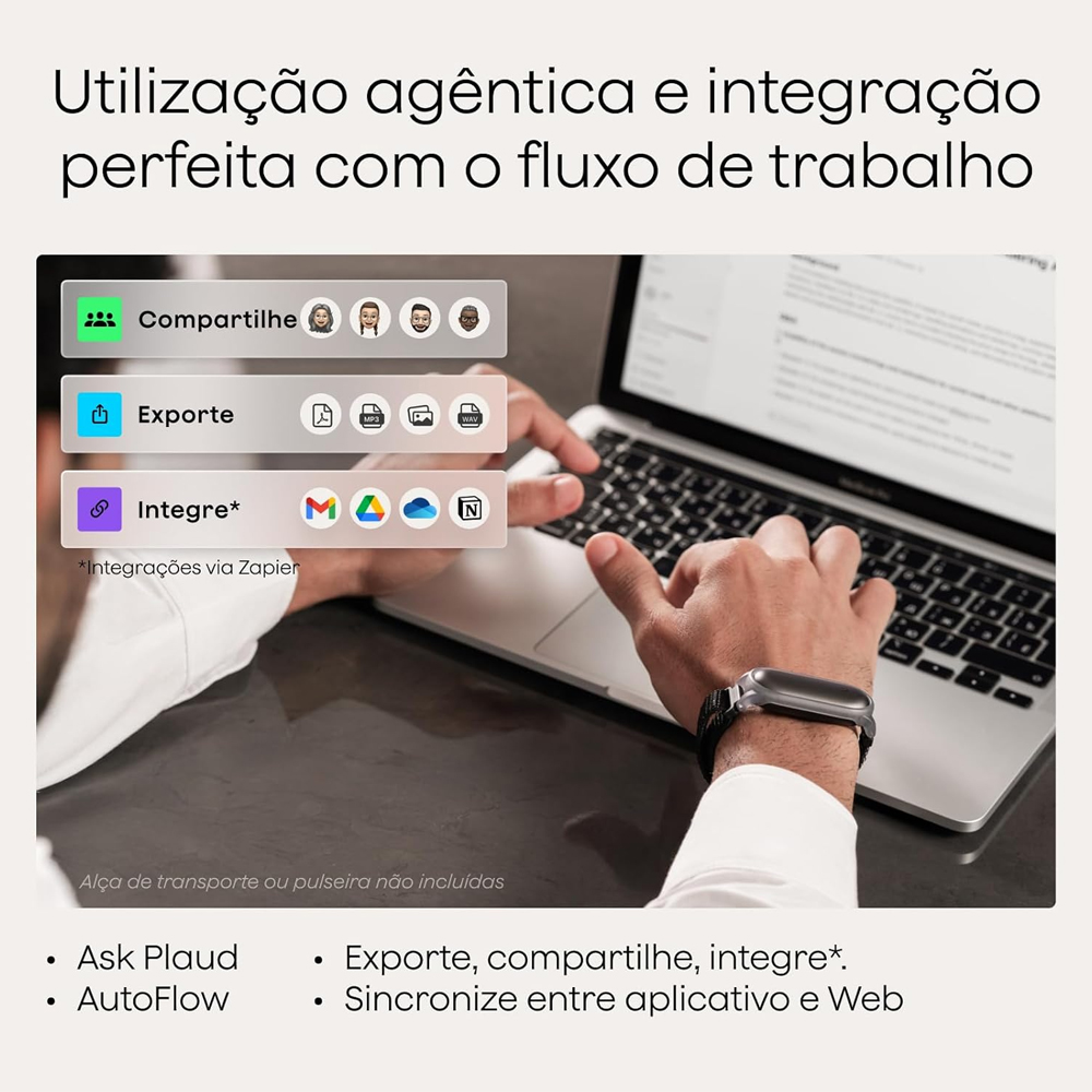 Gravador de Voz com IA Plaud NotePin 64gb Chatgpt Vestível