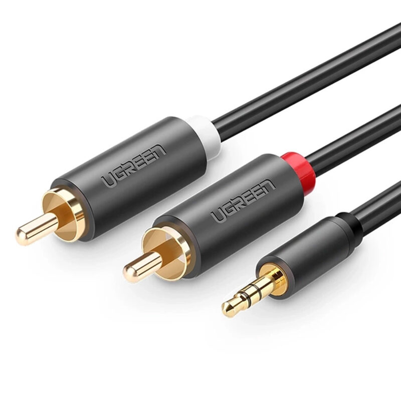 Cabo de Áudio Ugreen 3.5mm para 2Rca Macho/Macho 3M Cinza