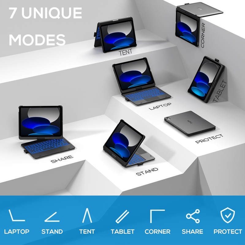 Capa Teclado Typecase para iPad 10 e 11 Geração 360 Graus