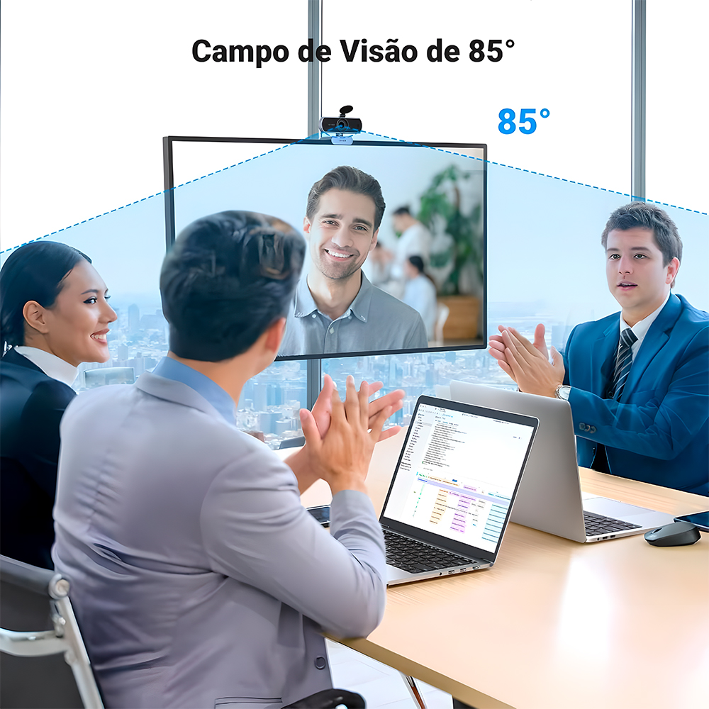 Webcam UGREEN 1080P Full HD 30FPS USB Microfone Duplo PC