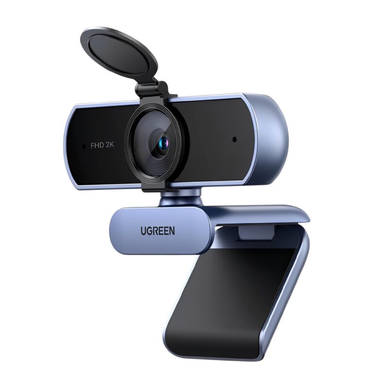 Webcam UGREEN 2K 30FPS Autofoco USB Microfone PC Preta
