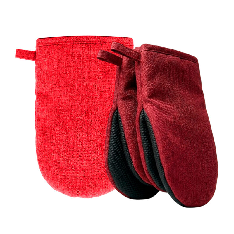 Mini Luvas Neoprene Life Vermelhas p/Forno Pacote 2Peças