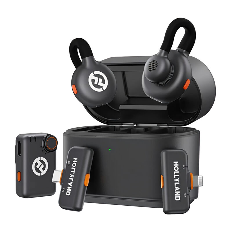 Microfone Sem Fio Hollyland LARK M2S Ultimate Combo para Câmera e Celular (USB-C/Lightning)