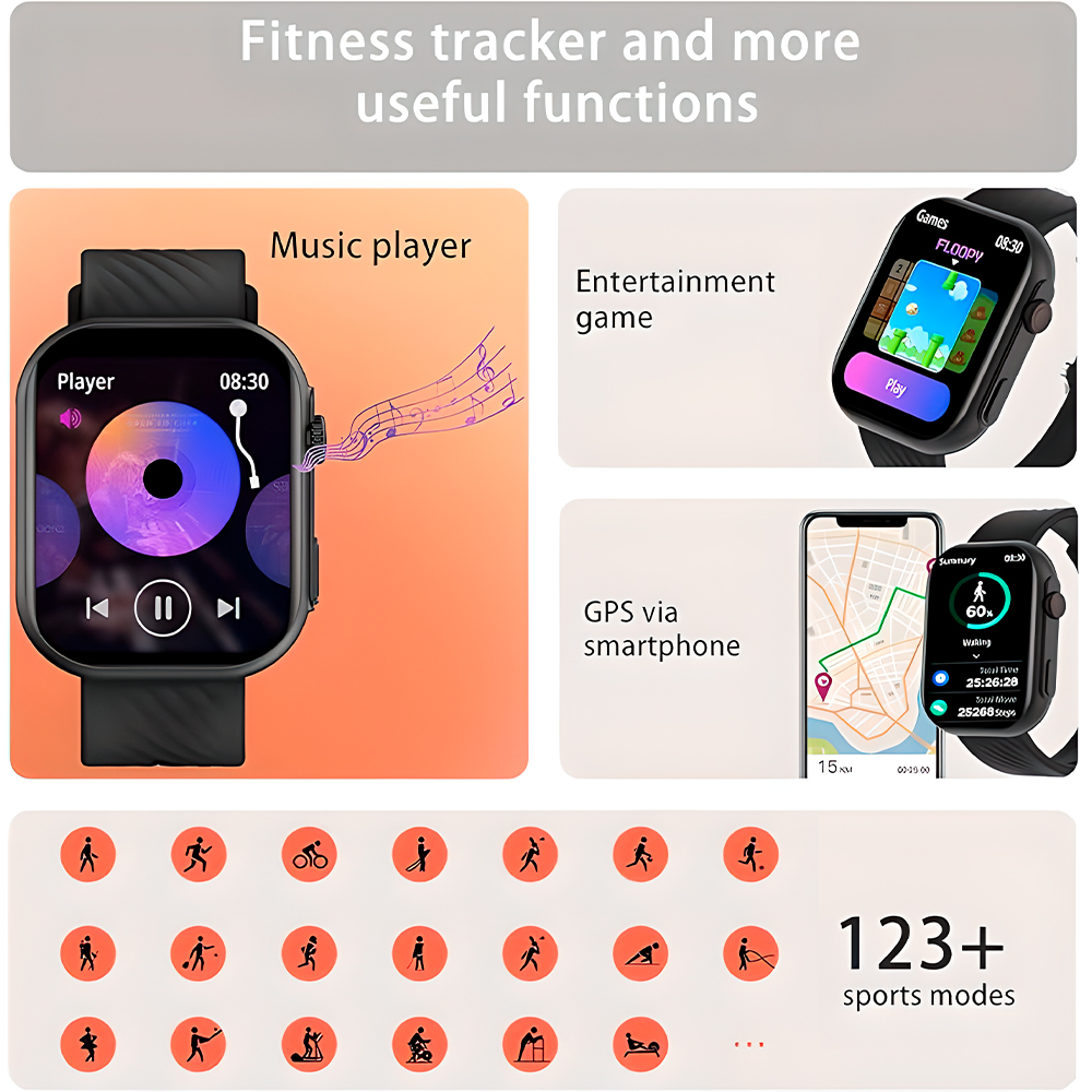 Relógio Smartwatch Peje ZL80 Bluetooth Android/Ios Preto