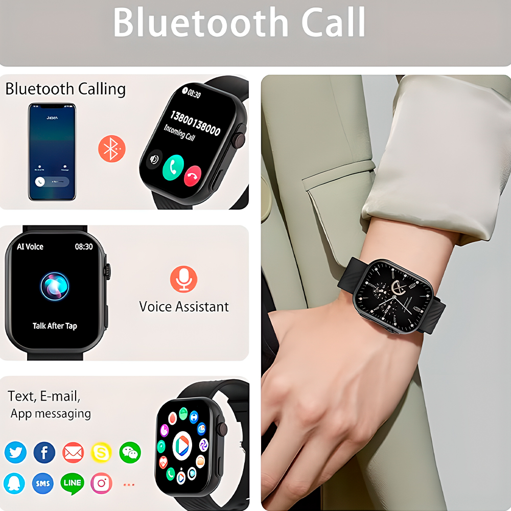 Relógio Smartwatch Peje ZL80 Bluetooth Android/Ios Preto
