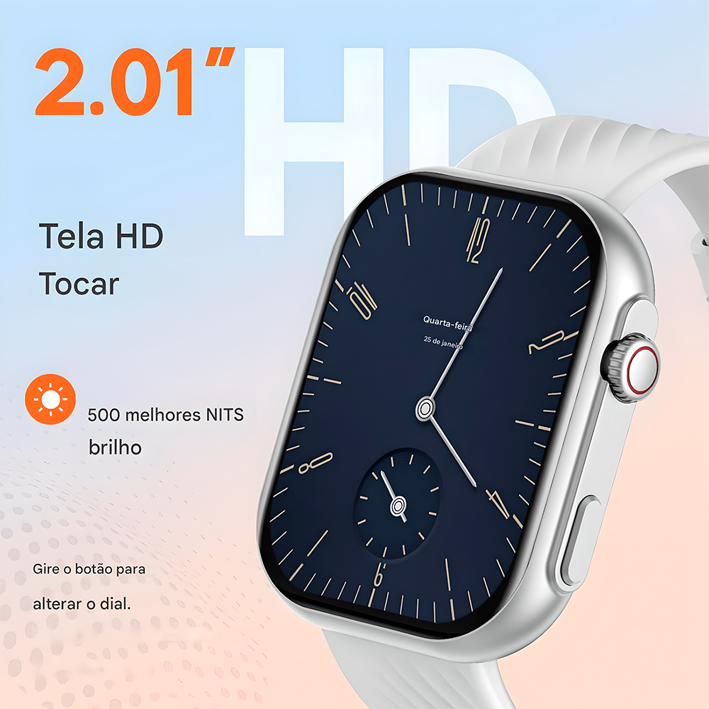 Relógio Smartwatch Peje ZL80 Bluetooth Android/Ios Prata