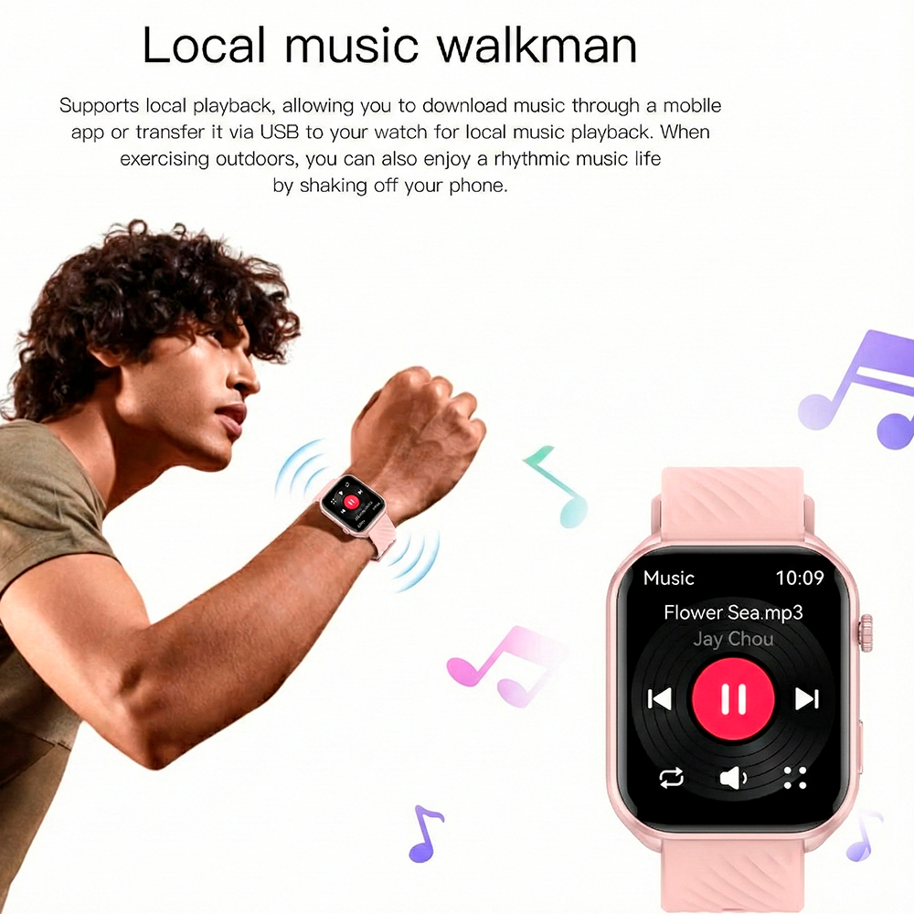 Relógio Smartwatch Peje ZL81S Chamada BT Android/Ios Rosa