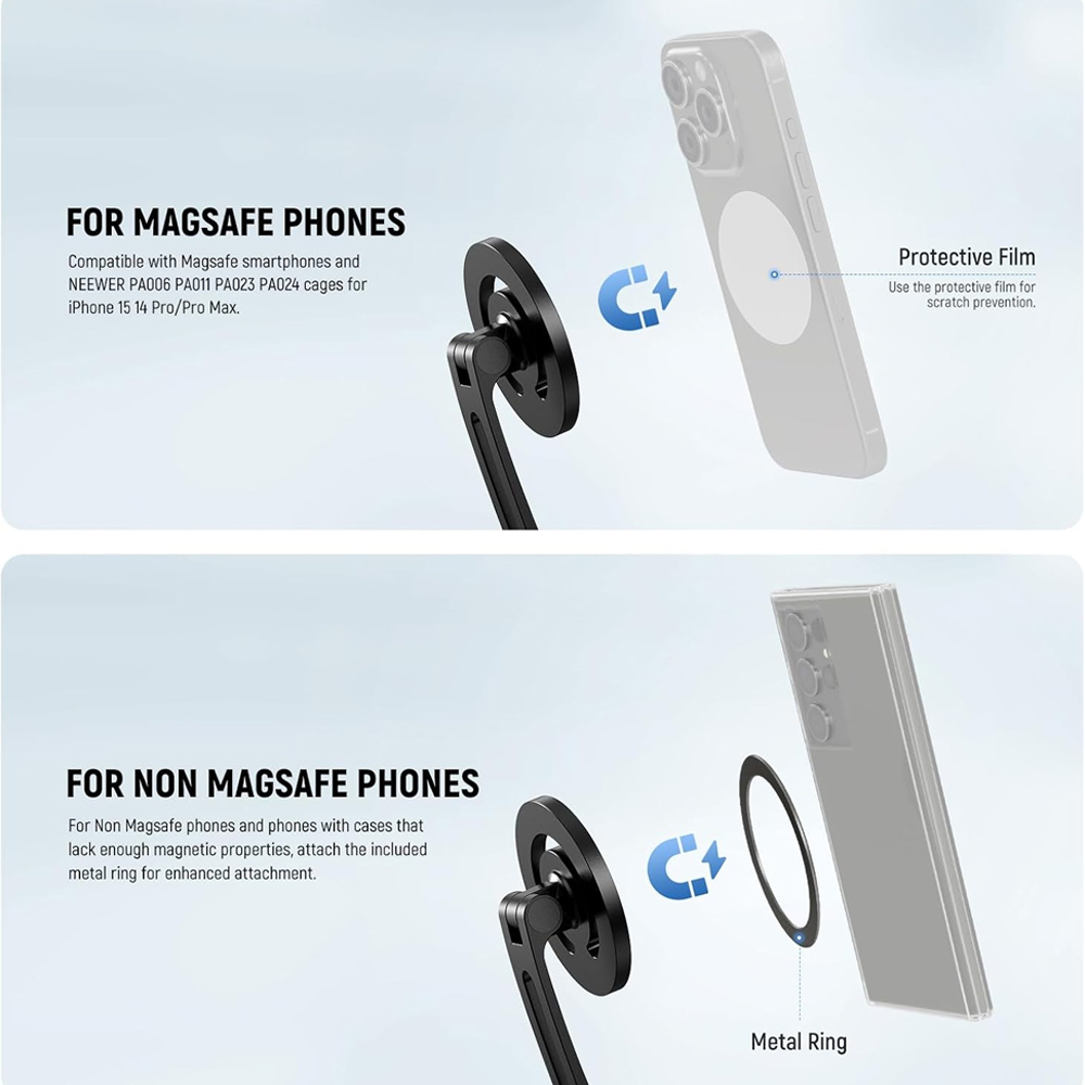 Suporte Magnético Neewer para Câmera Ação/Celular Preto