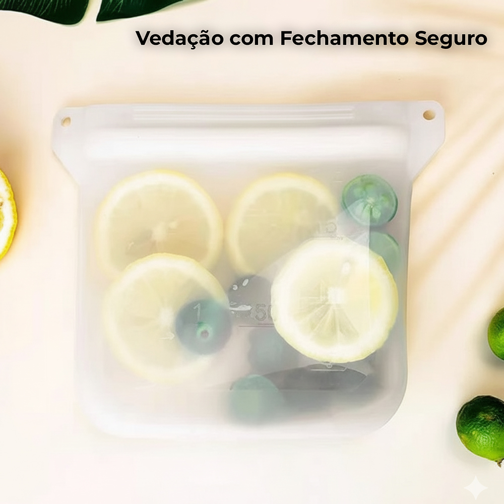 Bag/Bolsa Silicone Life NT10 500ml p/Armazenar Alimento