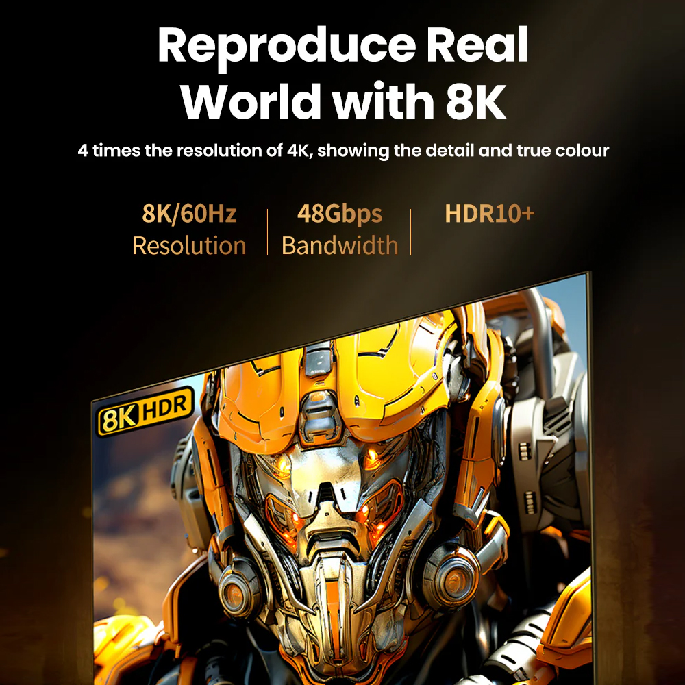 Cabo Hdmi 2.1 Ugreen Macho/Macho 8K60Hz 2Metros Cinza