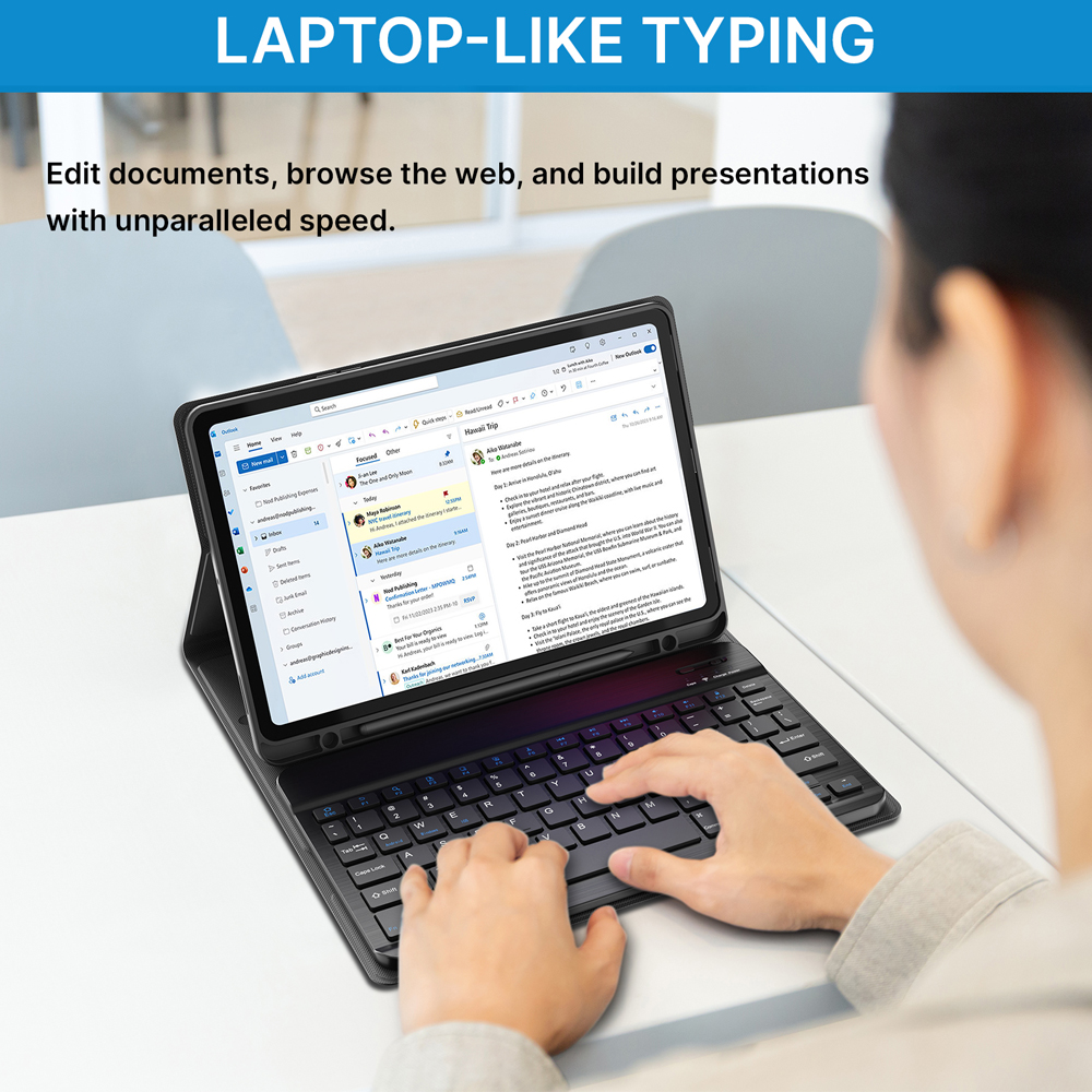 Capa Teclado Typecase para Galaxy Tab S9 / S9 FE 11 pol.