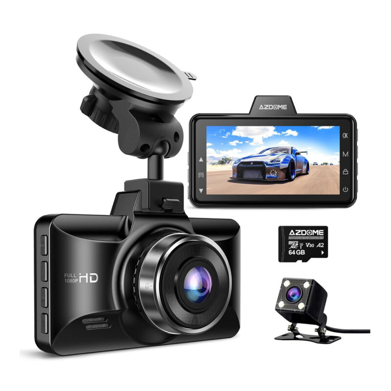 Câmera Veicular Azdome M01 Pro Dual 1080p Gps Adas+Micro Sd