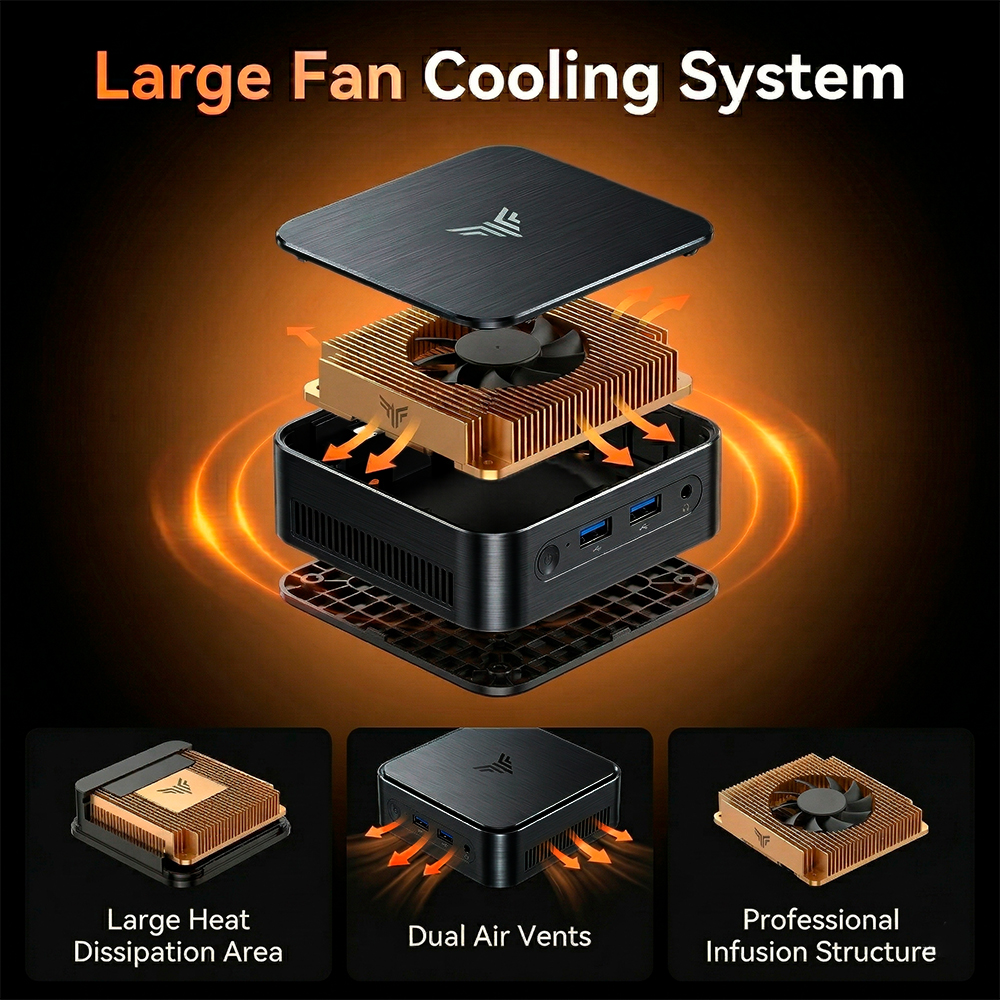 Mini PC Kamrui AMD R3-3250C 8gb 256GB SSD Lan e Hdmi Cinza