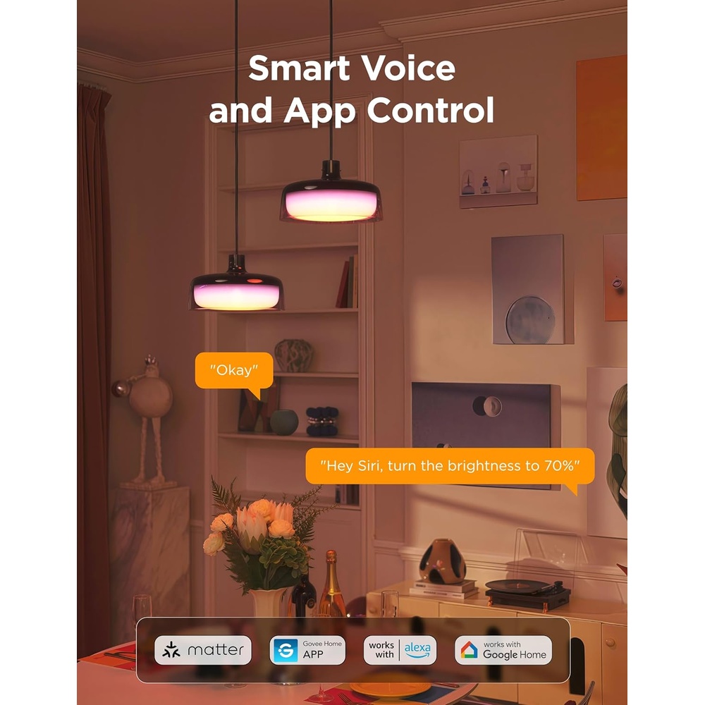 Luminária de Teto inteligente Govee com Wi-Fi/Bluetooth App