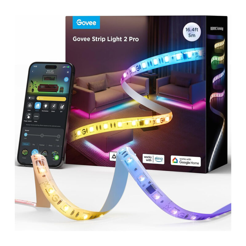 Fita LED Govee RGBIC Pro 5M WiFi Bluetooth Matter App Smart