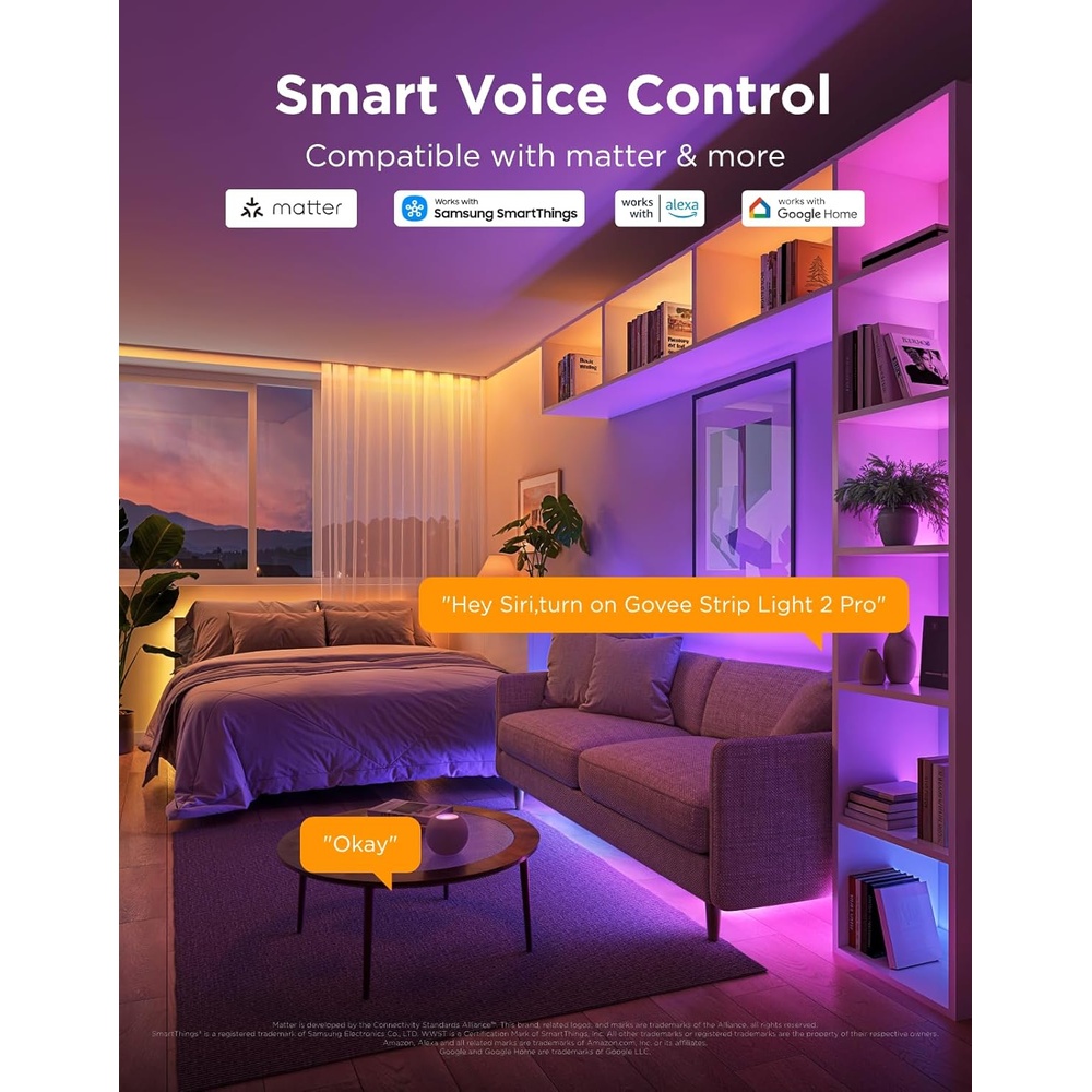 Fita LED Govee RGBIC Pro 5M WiFi Bluetooth Matter App Smart