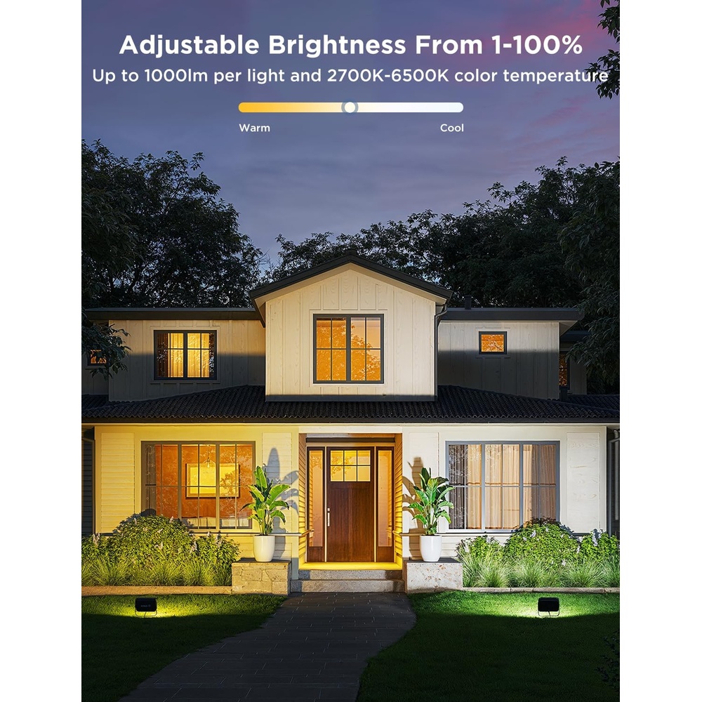 Refletor LED Inteligente Govee RGBIC Jardim IP66 App 4 Pcs