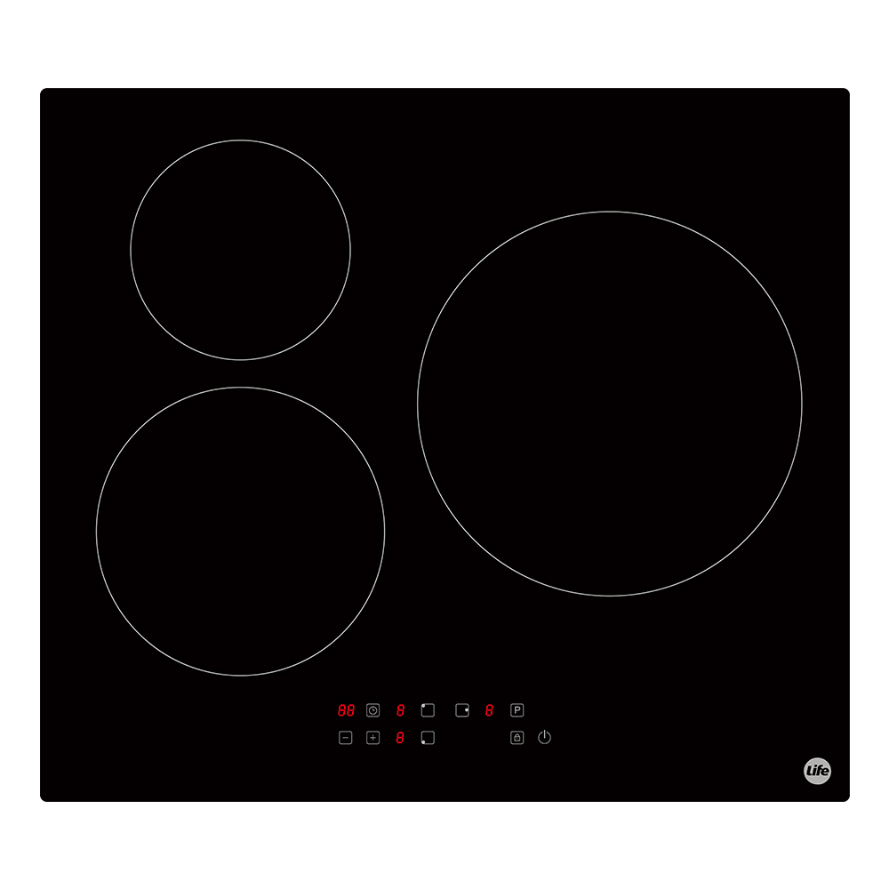 Cooktop Indução Life 3 Zonas 60cm Vitrocerâmico 220-240V