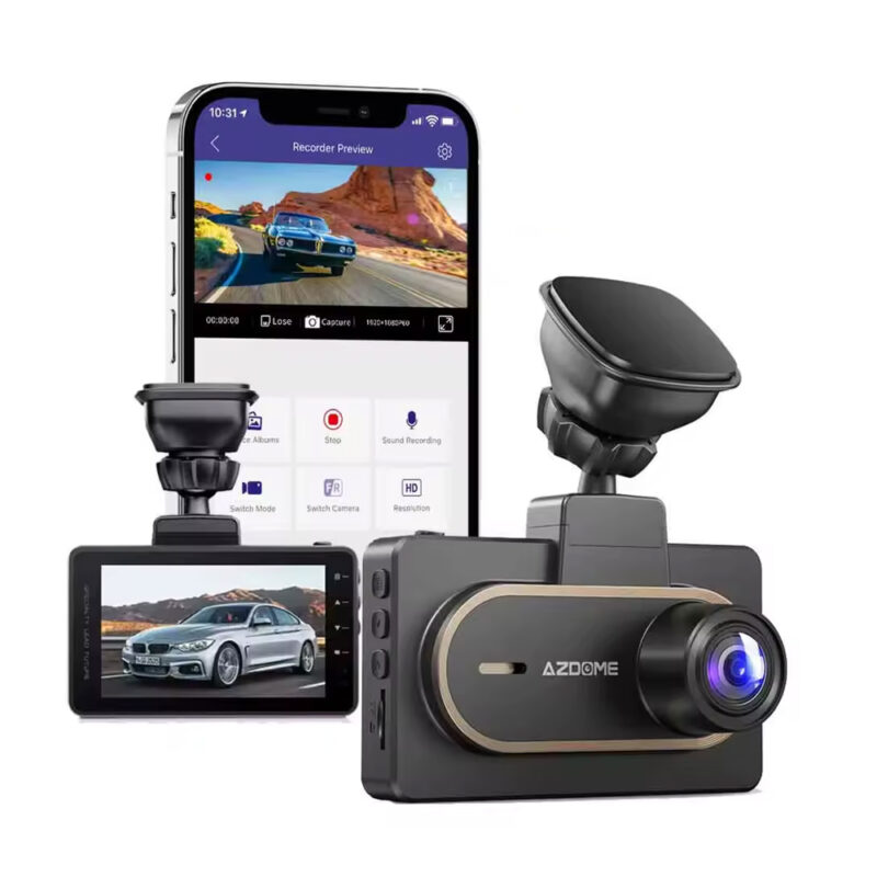 Câmera Veicular Azdome M27S 2K GPS WiFi 6 Frontal Traseira