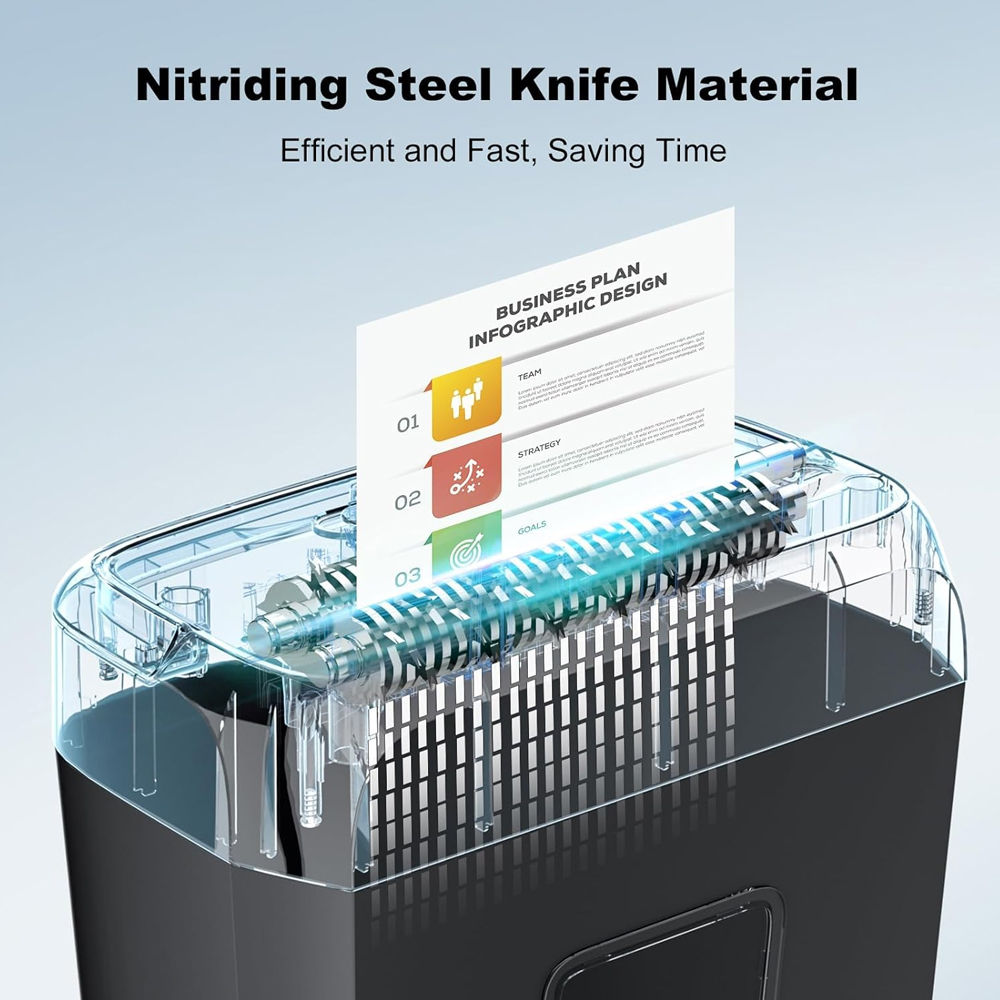 Triturador Papel Bonsaii 6 Folhas Corte Cruzado P4 13L Alça