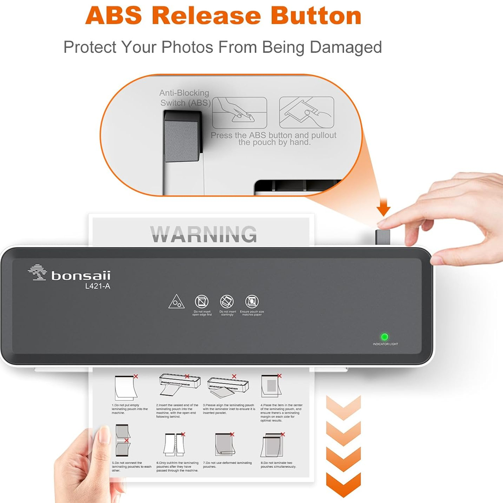 Plastificadora Térmica Bonsaii A4 L421 9' Laminação Cinza