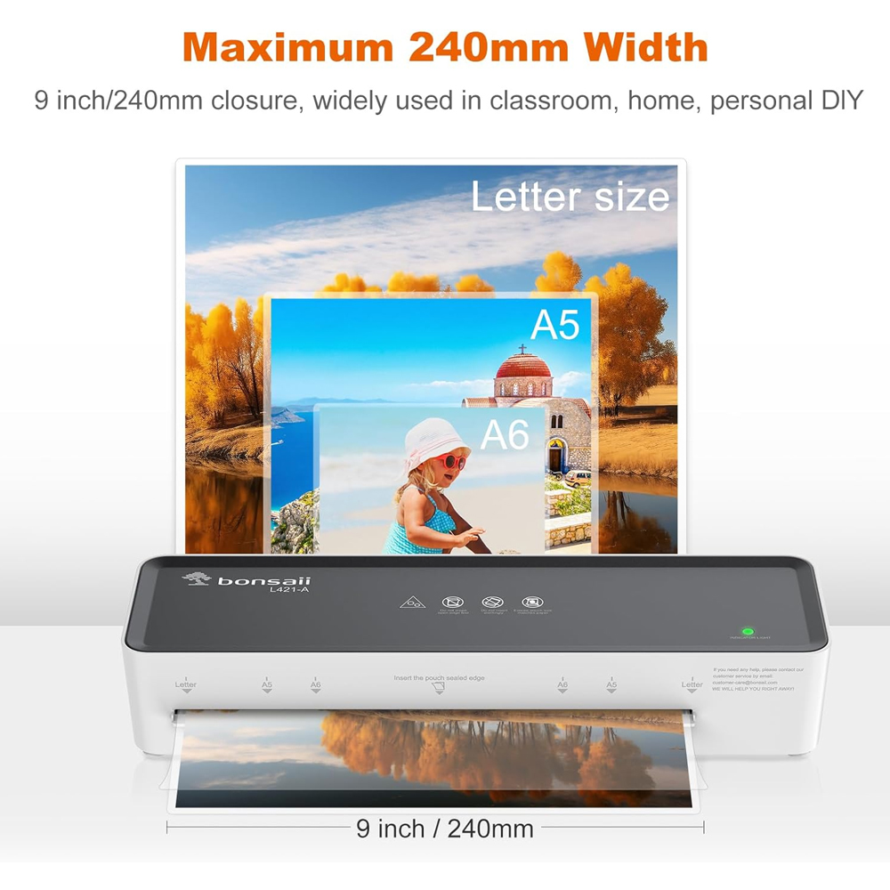 Plastificadora Térmica Bonsaii A4 L421 9' Laminação Cinza