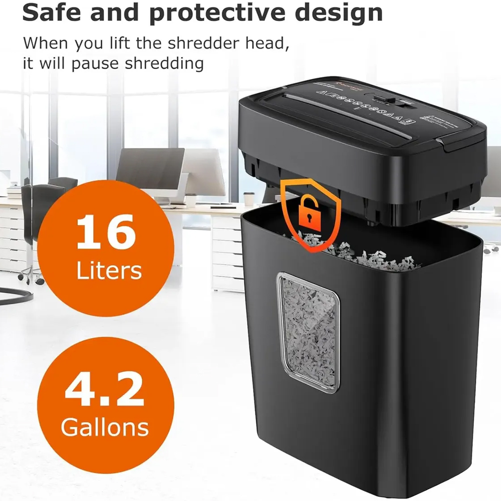 Triturador de Papel Bonsaii Corte Cruzado 8 Folhas Cesto 15L