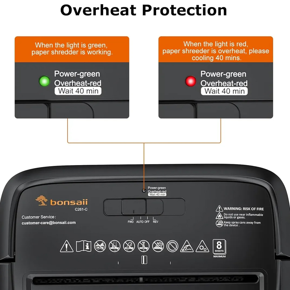 Triturador de Papel Bonsaii Corte Cruzado 8 Folhas Cesto 15L