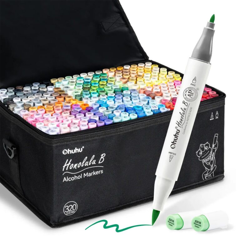 Marcadores Ohuhu Honolulu 320 Cores Álcool Dupla Ponta