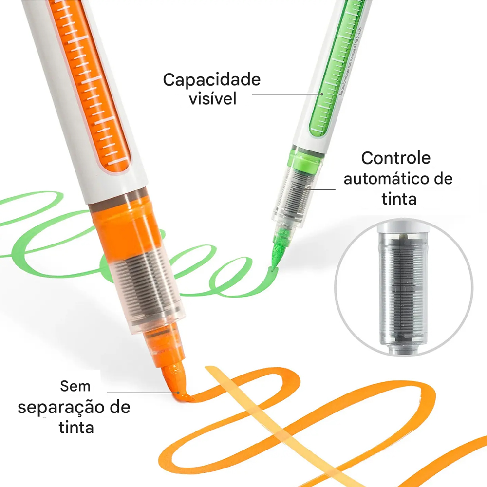 Ohuhu Marcadores Acrílicos Ponta Pincel Flexível 48 Cores