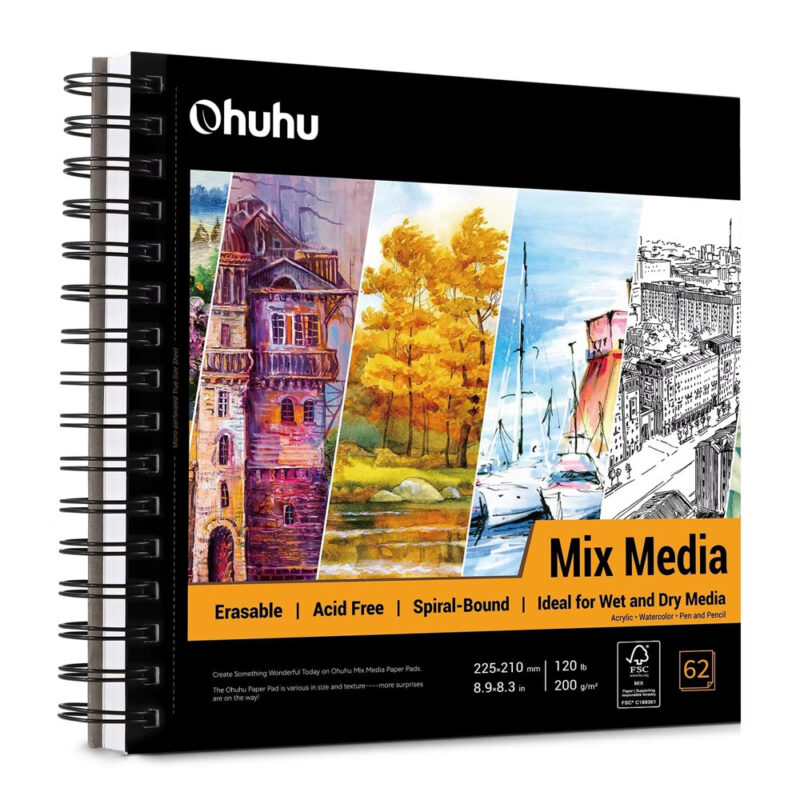 Bloco Desenho Ohuhu Sketchbook 124f Mídia Mista Profissional