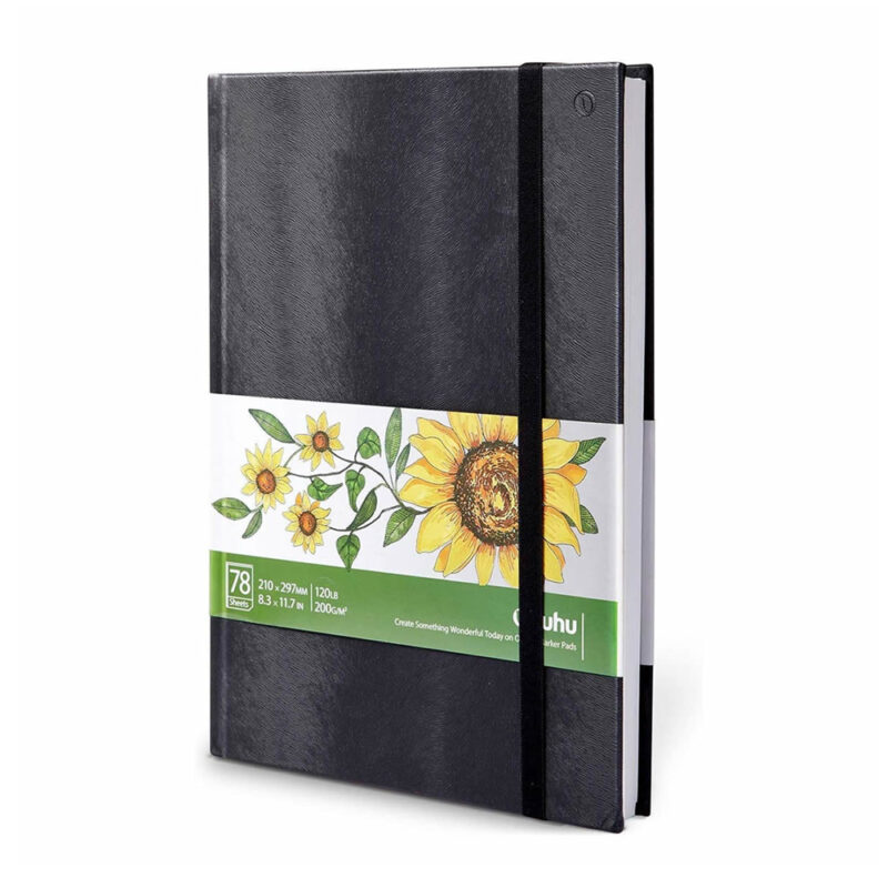 Bloco Desenho Papel Ohuhu p/Marcador Álcool 200GSM A4 78fls